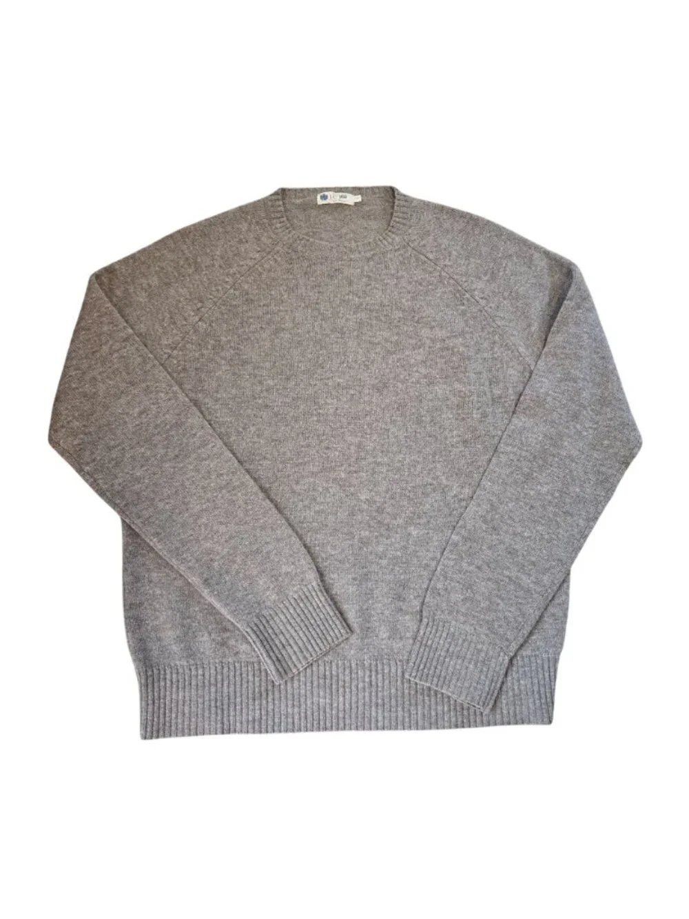 Vintage Men's J. Crew Lambswool Raglan Heather Brown Crew Sweater Size Large